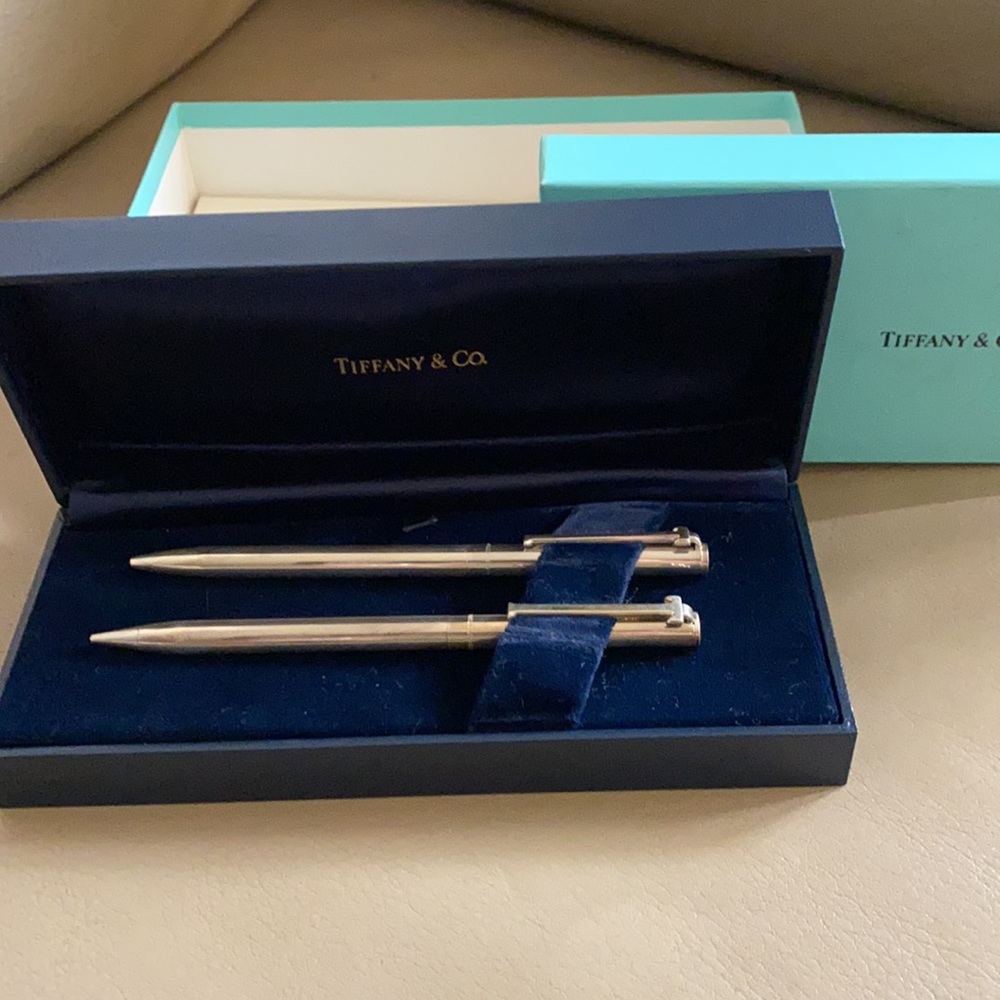 GR8 GRAD,RETIRE,PROMOTED,sign marriage GIFTTiffany vintage silver pen&pencil set